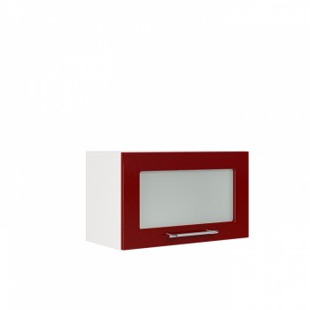 Бруклин ШВГС 600 Шкаф верхний горизонтальный со стеклом (Бетон белый/корпус Белый) в Мохнатом Логу - mohnatyj-log.mebel54.com | фото