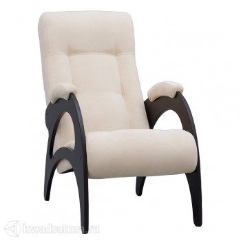 Кресло для отдыха Неаполь Модель 9 без лозы (Венге-эмаль/Ткань Ваниль Verona Vanilla) в Мохнатом Логу - mohnatyj-log.mebel54.com | фото