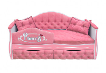 Кровать 160 серии Иллюзия 2 ящика 36 Розовый (мягкий бортик/подушки) в Мохнатом Логу - mohnatyj-log.mebel54.com | фото