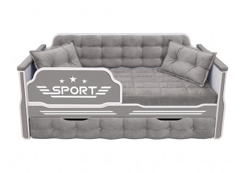 Кровать 170 серии Спорт 1 ящик 45 Серый (подушки) в Мохнатом Логу - mohnatyj-log.mebel54.com | фото