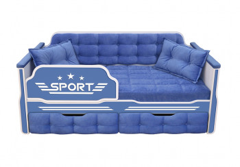Кровать 170 серии Спорт 2 ящика 85 Синий (подушки) в Мохнатом Логу - mohnatyj-log.mebel54.com | фото