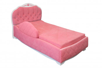 Кровать 190 Гармония Lux 36 Розовый (мягкий бортик) в Мохнатом Логу - mohnatyj-log.mebel54.com | фото
