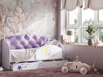 Кровать детская Звездочка Белый/Фиолетовый в Мохнатом Логу - mohnatyj-log.mebel54.com | фото