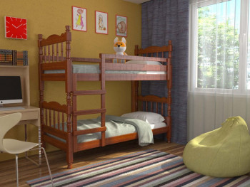 Кровать двухъярусная Соня из массива сосны 800*1890 Сосна в Мохнатом Логу - mohnatyj-log.mebel54.com | фото