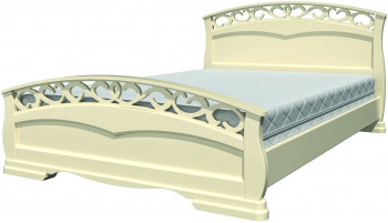 Кровать Грация-1 из массива сосны 1400*2000 Слоновая кость в Мохнатом Логу - mohnatyj-log.mebel54.com | фото
