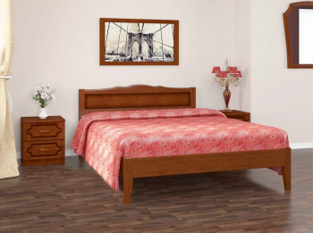 Кровать Карина-7 из массива сосны 1200*2000 Орех в Мохнатом Логу - mohnatyj-log.mebel54.com | фото