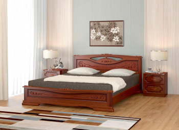 Кровать Карина-7 из массива сосны 1400*2000 Орех в Мохнатом Логу - mohnatyj-log.mebel54.com | фото