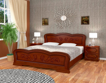 Кровать Карина-8 из массива сосны 1400*2000 Орех в Мохнатом Логу - mohnatyj-log.mebel54.com | фото