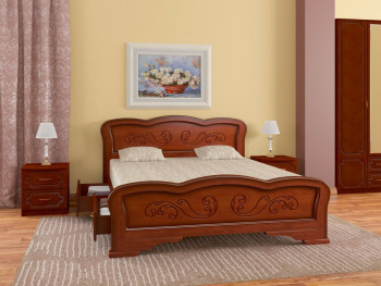 Кровать Карина-8 с ящиками из массива сосны 1600*2000 Орех в Мохнатом Логу - mohnatyj-log.mebel54.com | фото