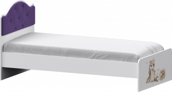 Кровать Каспер с мягкой спинкой и фотопечатью (900х1900)Белый/Фиолетовый в Мохнатом Логу - mohnatyj-log.mebel54.com | фото
