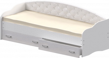 Кровать Софа-7 с мягкой спинкой (800х1900) Белый в Мохнатом Логу - mohnatyj-log.mebel54.com | фото