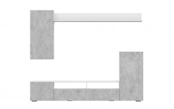 Мебель для гостиной МГС 4 (Белый/Цемент светлый) в Мохнатом Логу - mohnatyj-log.mebel54.com | фото