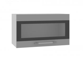 Ройс ПГСФ 600 Шкаф верхний горизонтальный со стеклом с фотопечатью (Графит софт/корпус Серый) в Мохнатом Логу - mohnatyj-log.mebel54.com | фото