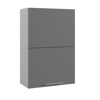 Ройс ВПГПМ 600 Шкаф верхний высокий Blum Aventos HF (Графит софт/корпус Серый) в Мохнатом Логу - mohnatyj-log.mebel54.com | фото
