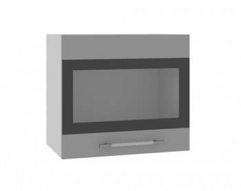 Ройс ВПГСФ 500 Шкаф верхний горизонтальный со стеклом с фотопечатью высокий (Графит софт/корпус Серый) в Мохнатом Логу - mohnatyj-log.mebel54.com | фото