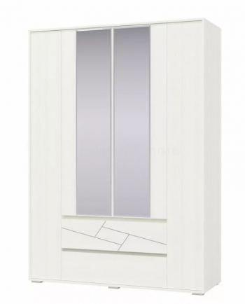Шкаф 4-х дверный с ящиками Аделина 1600 Рамух белый в Мохнатом Логу - mohnatyj-log.mebel54.com | фото