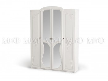 Шкаф 4-створчатый Мария (Белый глянец) в Мохнатом Логу - mohnatyj-log.mebel54.com | фото