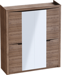 Шкаф четырехдверный Соренто с комплектом полок (3 шт)Дуб стирлинг/Кофе структурный матовый в Мохнатом Логу - mohnatyj-log.mebel54.com | фото