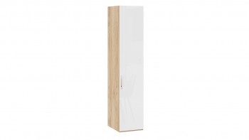 Шкаф для белья с 1 глухой дверью «Эмбер» Яблоня Беллуно/Белый глянец в Мохнатом Логу - mohnatyj-log.mebel54.com | фото