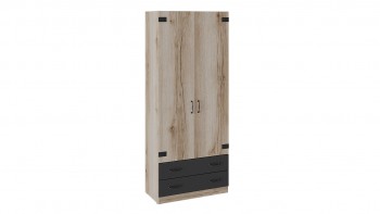 Шкаф для одежды комбинированный «Окланд» (Фон Черный/Дуб Делано) в Мохнатом Логу - mohnatyj-log.mebel54.com | фото