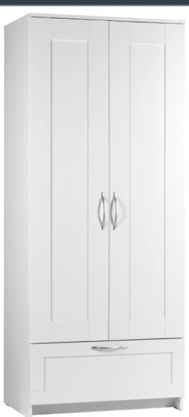 Шкаф двухдверный Сириус с 1 ящиком белый в Мохнатом Логу - mohnatyj-log.mebel54.com | фото