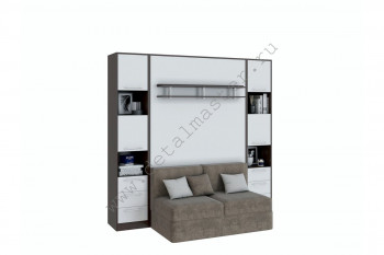 Шкаф-кровать с диваном БЕЛА с полкой ножкой в Мохнатом Логу - mohnatyj-log.mebel54.com | фото
