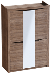 Шкаф трехдверный Соренто Дуб стирлинг/Кофе структурный матовый в Мохнатом Логу - mohnatyj-log.mebel54.com | фото
