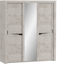 Шкаф трехдверный Соренто с раздвижными дверями Дуб бонифаций/Кофе структурный матовый в Мохнатом Логу - mohnatyj-log.mebel54.com | фото