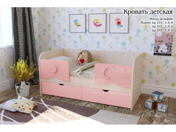 Соня Кровать детская 2 ящика 1.6 Розовый глянец в Мохнатом Логу - mohnatyj-log.mebel54.com | фото
